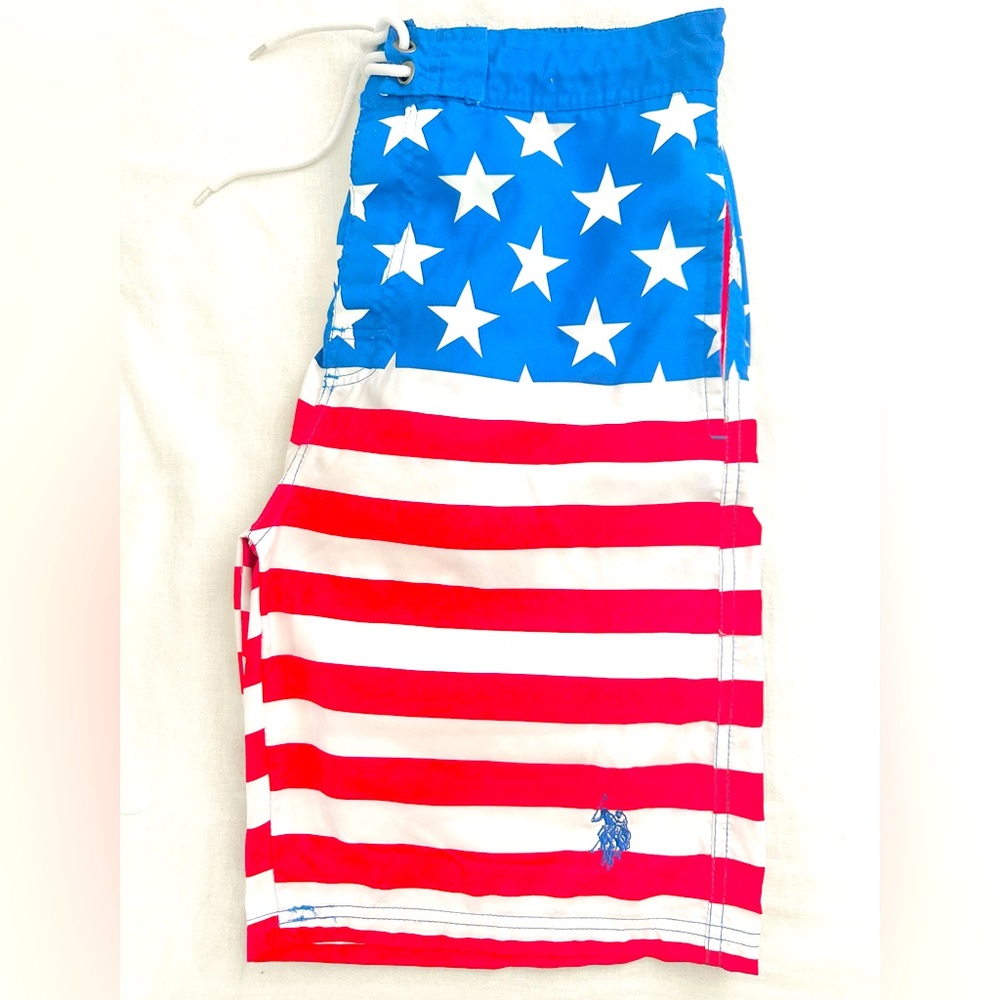 U. S Polo Assn.Patriotic Stars and Stripes Swim Trunks - Picture 3 of 4